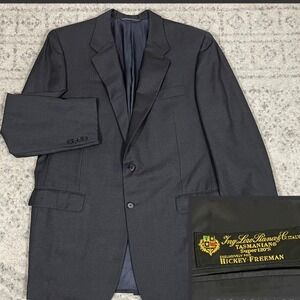 Loro Piana Tasmanian Super 120's 2 Button Notch Blazer 44L Gray Hickey Freemam